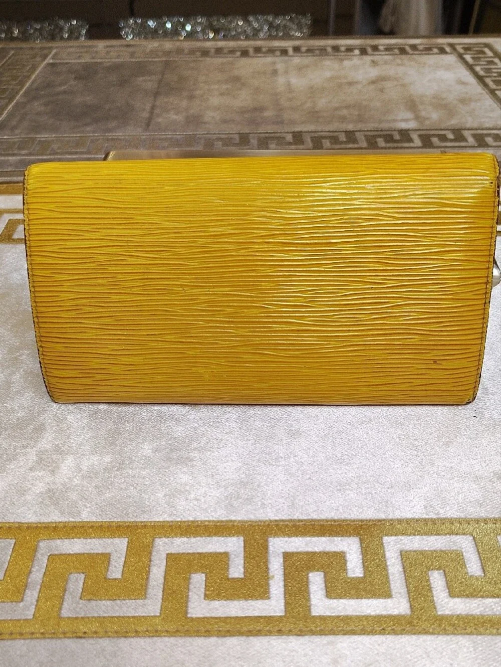 Louis Vuitton Yellow Epi Leather Fold-Over Wallet Porte Tresor internat'l Long